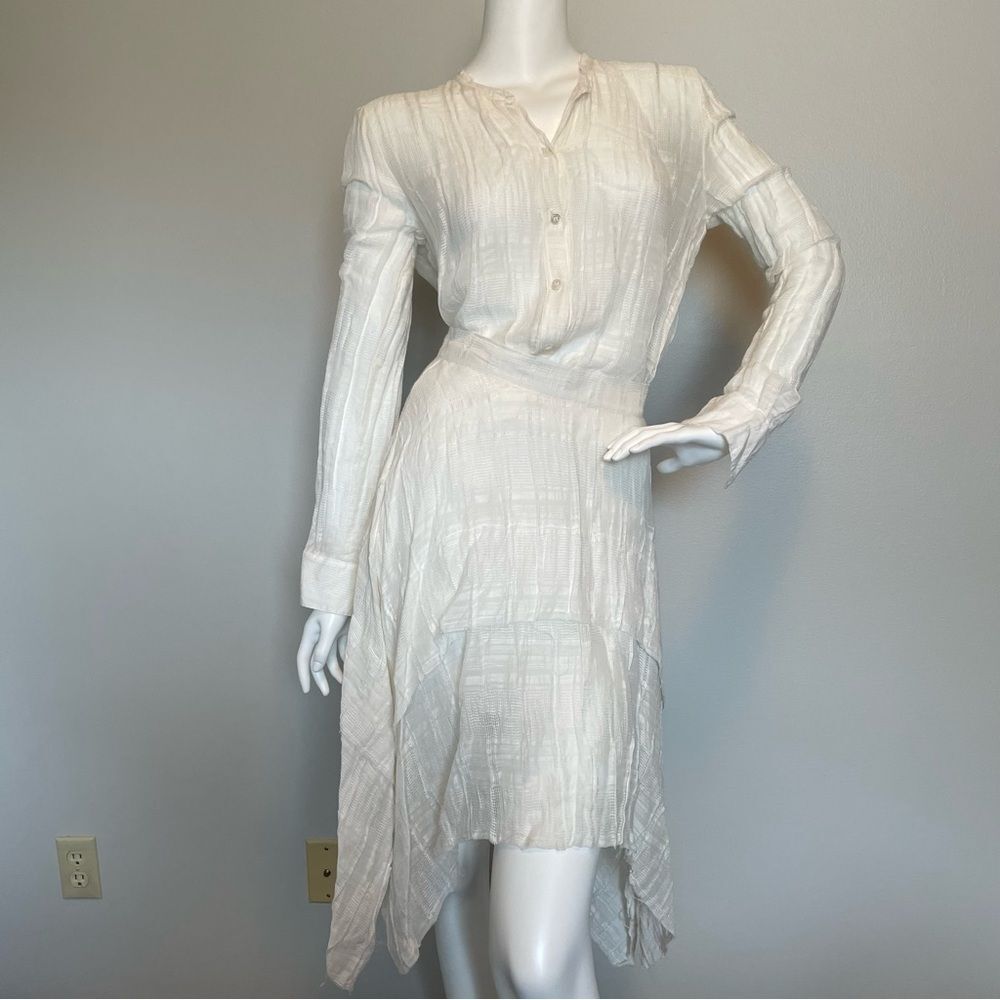 RAQUEL ALLEGRA- Silk/Hemp “Dirty White” Gauze Set Size S/XS